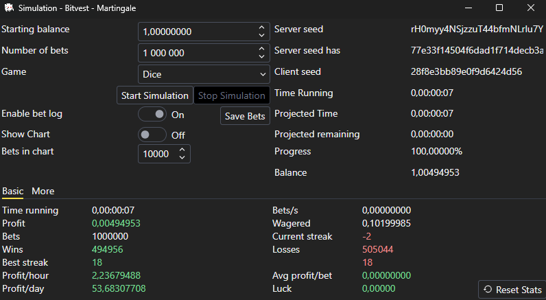 Blazing fast simulation